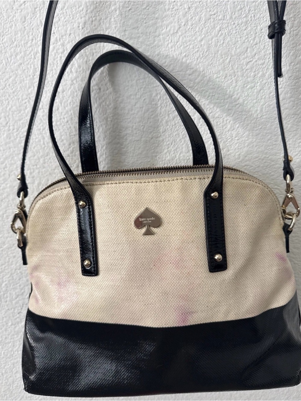 Kate Spade Cream & Black Satchel Crossbody Bag - Picture 2 of 11